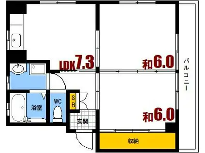 青木ビルII(2DK/2階)の間取り写真