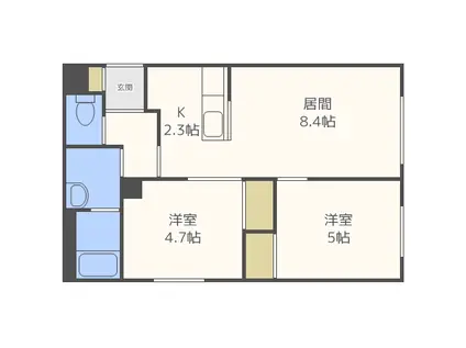 フォレストR-II(2LDK/2階)の間取り写真