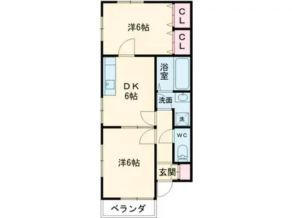 あかねハイツ(2DK/2階)の間取り写真