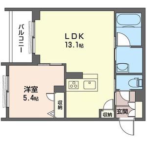 レスペディーザ公津の杜(1LDK/2階)の間取り写真
