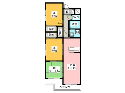 サン・ファミール(3LDK/4階)の間取り写真