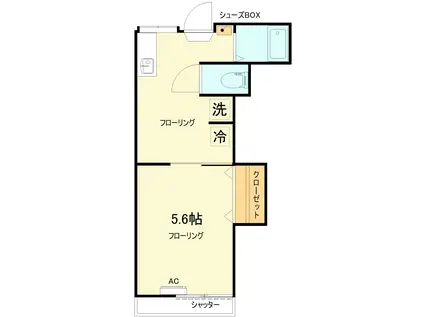 穂高荘(1K/2階)の間取り写真