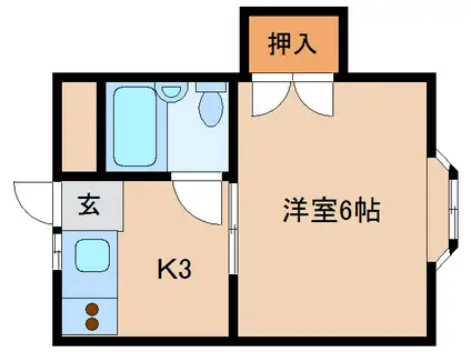 コーポタムラ(1K/2階)の間取り写真