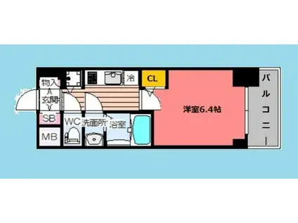 S-RESIDENCE江坂(1K/5階)の間取り写真