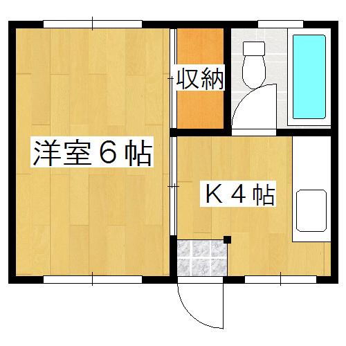 コーポみやび(1K/3階)の間取り写真