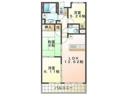 サンマンションアトレ青山(3LDK/1階)の間取り写真