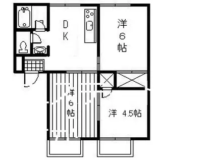 タカラハイツA(3DK/2階)の間取り写真