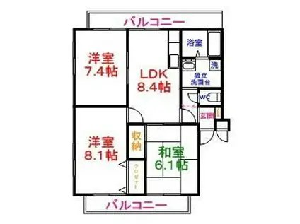 島田第8マンション(3LDK/3階)の間取り写真