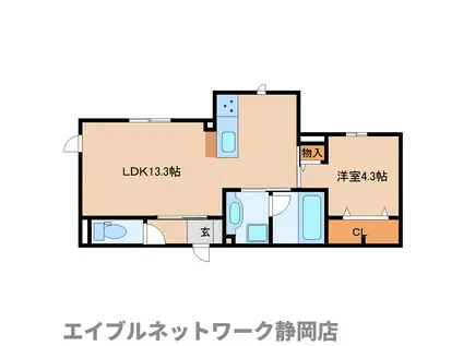 D CREST 相生(1LDK/1階)の間取り写真