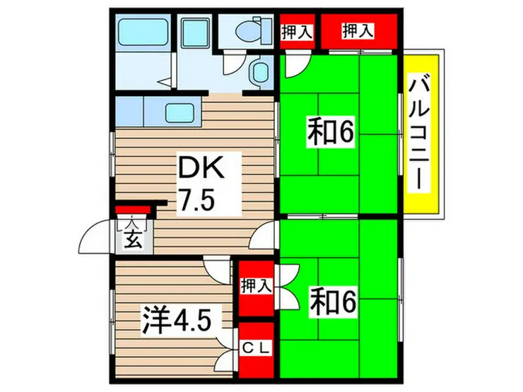 サンハウス今井B 2階階 間取り