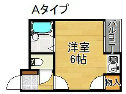 SKハイツ住之江(ワンルーム/2階)の間取り写真