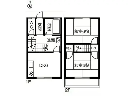 長島アパートA(2DK/1階)の間取り写真