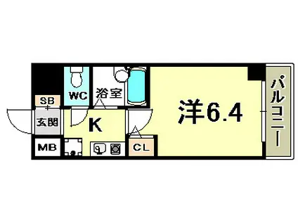 ワコーレ新神戸ステージ(1K/4階)の間取り写真