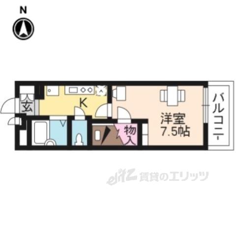 レオパレス西ノ京円町(1K/4階)の間取り写真