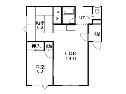 ふくみ荘(2LDK/2階)の間取り写真