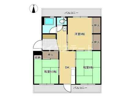 太田郷ハイツB(3K/1階)の間取り写真