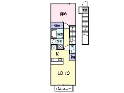 レジデンス細野II(1LDK/2階)の間取り写真