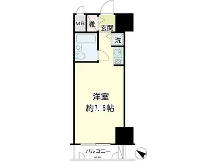 シーアイマンション鶴見(ワンルーム/9階)の間取り写真