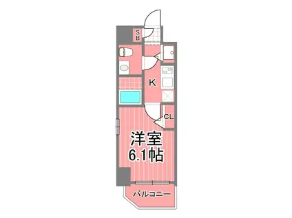 ロアール横浜西(1K/10階)の間取り写真