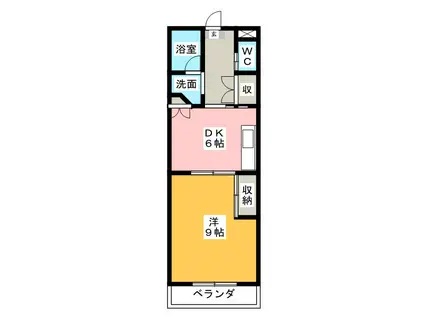 リッツ・東静岡(1DK/1階)の間取り写真