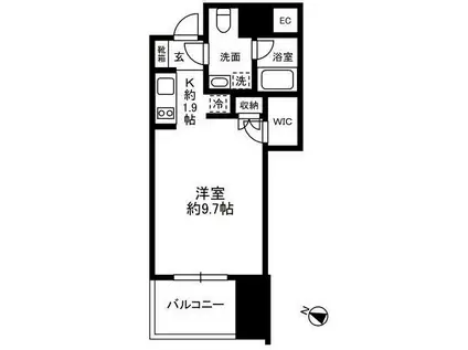 THE ROPPONGI TOKYO SUPERIOR RESIDEN(1K/8階)の間取り写真