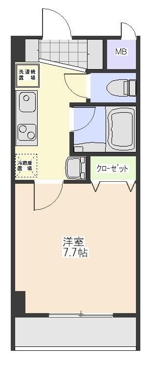 ジャルダンアヴニュー(1K/5階)の間取り写真