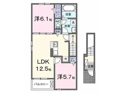 紫陽花X(2LDK/2階)の間取り写真