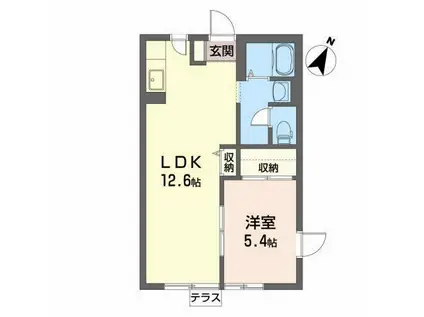 メゾン・グランディアA(1LDK/1階)の間取り写真