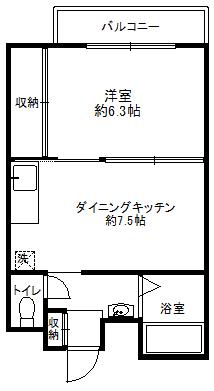 メゾンエイト(1DK/2階)の間取り写真