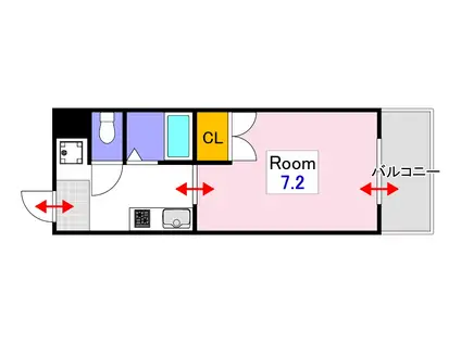 神田K2スクエア(1K/3階)の間取り写真