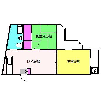 小黒ビル(2DK/2階)の間取り写真