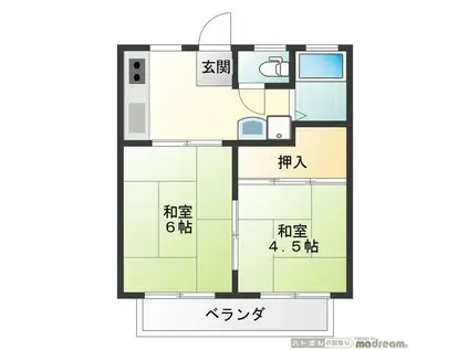 アーバンライフII(2K/2階)の間取り写真