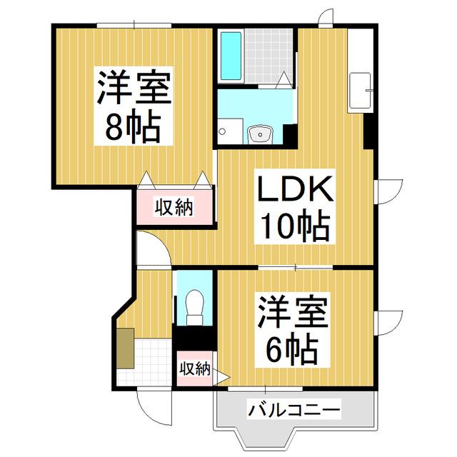 セレーノA(2LDK/1階)の間取り写真