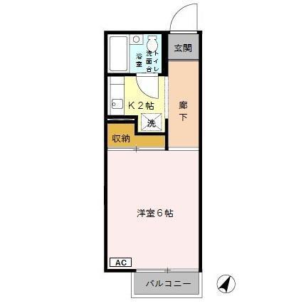 サンコーポ(1K/2階)の間取り写真
