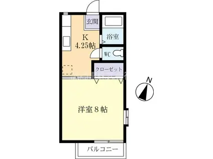 グランドゥール堀(1K/2階)の間取り写真