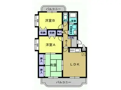 ユーミーローズ(3LDK/3階)の間取り写真