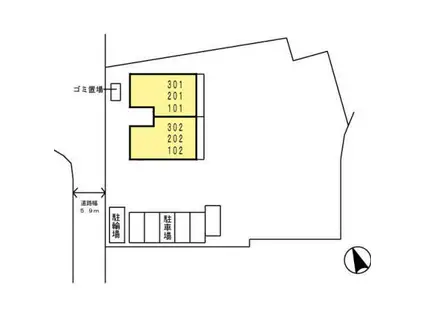 さくらそう 世安一号館(2LDK/2階)の間取り写真