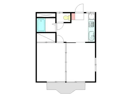 カーサ城の内II(2DK/2階)の間取り写真