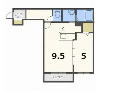 エクセラン(1LDK/4階)の間取り写真