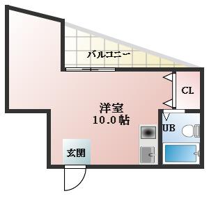フェローズ21(ワンルーム/1階)の間取り写真