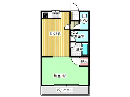 コンフレール一宮(2DK/2階)の間取り写真