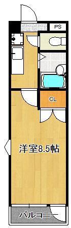 コンドミニアム穴生駅前(1K/3階)の間取り写真
