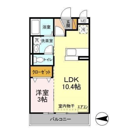 ハーベスト・コート(1LDK/1階)の間取り写真
