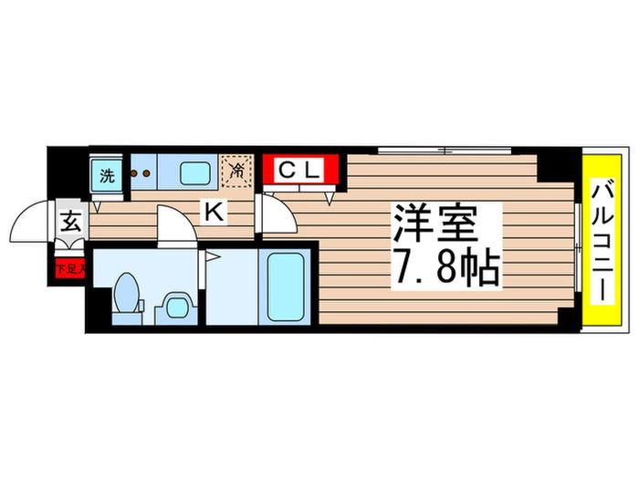 S-FORT船橋本町(1K/5階)の間取り写真
