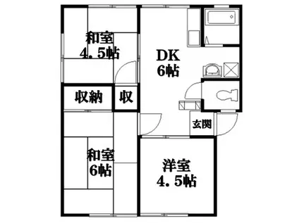 新川ハイツ(3DK/1階)の間取り写真