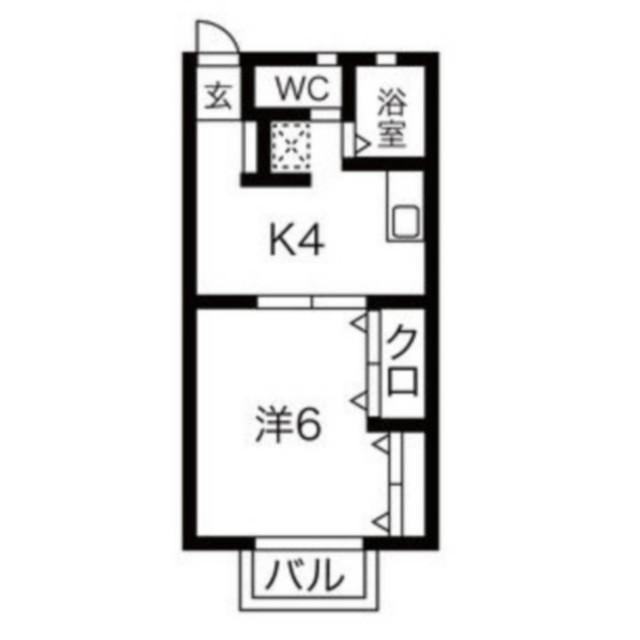 トマト一番館(1K/1階)の間取り写真