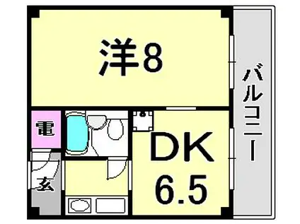 カサベラエステ三宮(1LDK/5階)の間取り写真