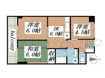 パセール長良(3DK/4階)の間取り写真