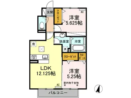 ＪＲ東海道本線 藤枝駅 徒歩19分 2階建 築10年(2LDK/1階)の間取り写真