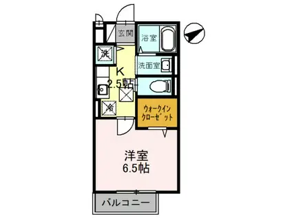 ルピナス(1K/2階)の間取り写真